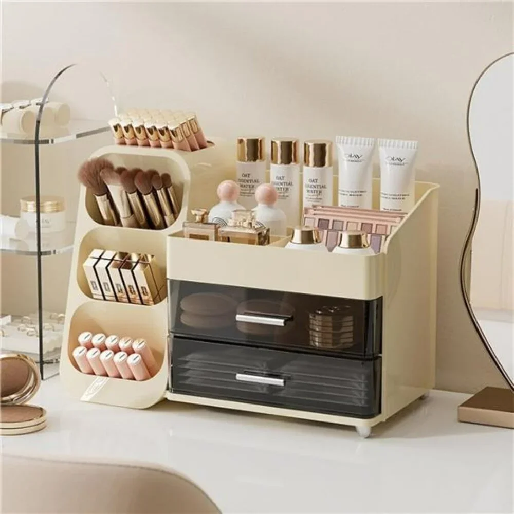 Makeup Organizer with Drawers Large Vanity Storage Box for Skincare Brushes